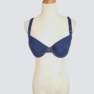 NO Boundaries Y2K Dark Denim Bra Top